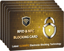 5 Pack RFID Blocking Card for Credit Debit ID Card, Golden PL