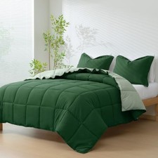 HIG 3pc Green Oversize King Bedding Comforter Set Duvet Insert Blanket