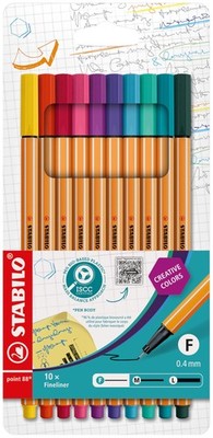 STABILO point 88 Fineliner 10er Pack Sonderfarben