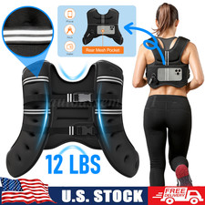 Professional Weighted Vest for Fitness w/ Reflective Strip for Men  Women 12LBS