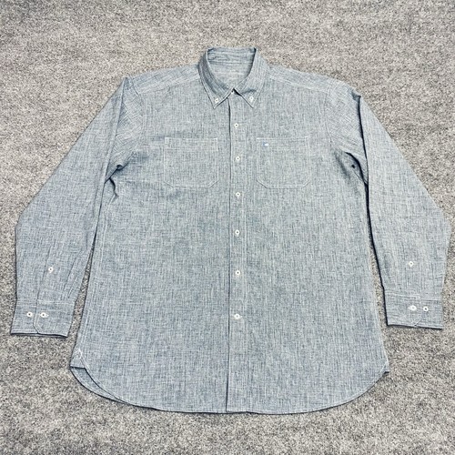 Southern Tide Button Down Shirt Men's Large Blue Long Sleeve Pockets Performance