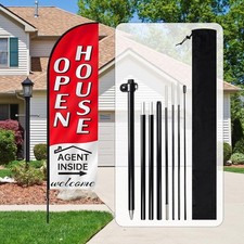 7.9FT Open House Signs for Real Estate Agents, Open Banners Feather Flag