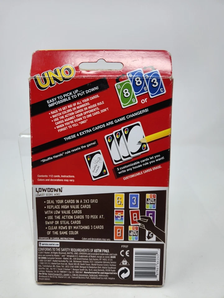 *Sealed Cards* Low Down and Uno Card Game Set Ages 7+  Players 2-10 2 Games box - Image 4 of 4