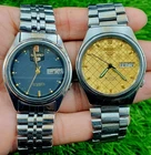 Lot Of Two Vintage Seiko 5 Automatic 17/21 Jewels Men Watch Day Date Japan Made