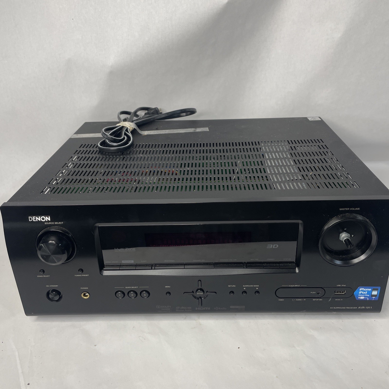 Denon AVR-1911 7.1 Ch A/V Home Theater Receiver 3D - No Remote READ ...