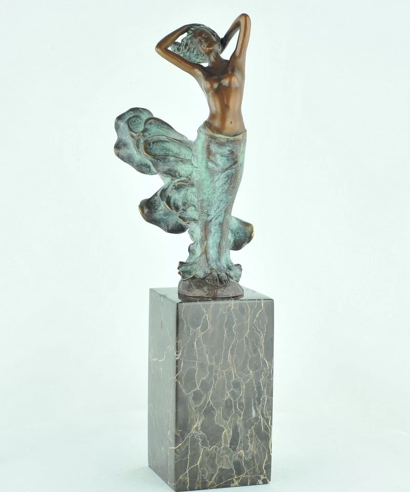Statue Sculpture Dancer Sexy Art Deco Style Art Nouveau Style Bronze - Image 2 of 4