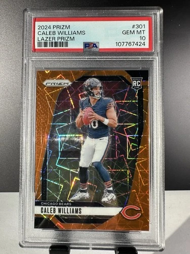 2024 Caleb Williams Panini Orange Lazer Prizm Rookie #301 - PSA 10