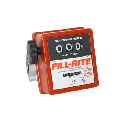 Fill-Rite 807CLN1 1'' 19 - 76 LPM 3 Wheel Mechanical Meter, Nickel-Plated for Use