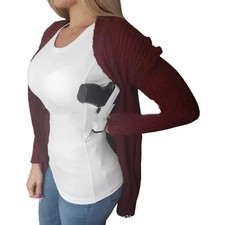 Men Tactical Concealed Carry Shirt Short Sleeve Hidden Holster Pockets