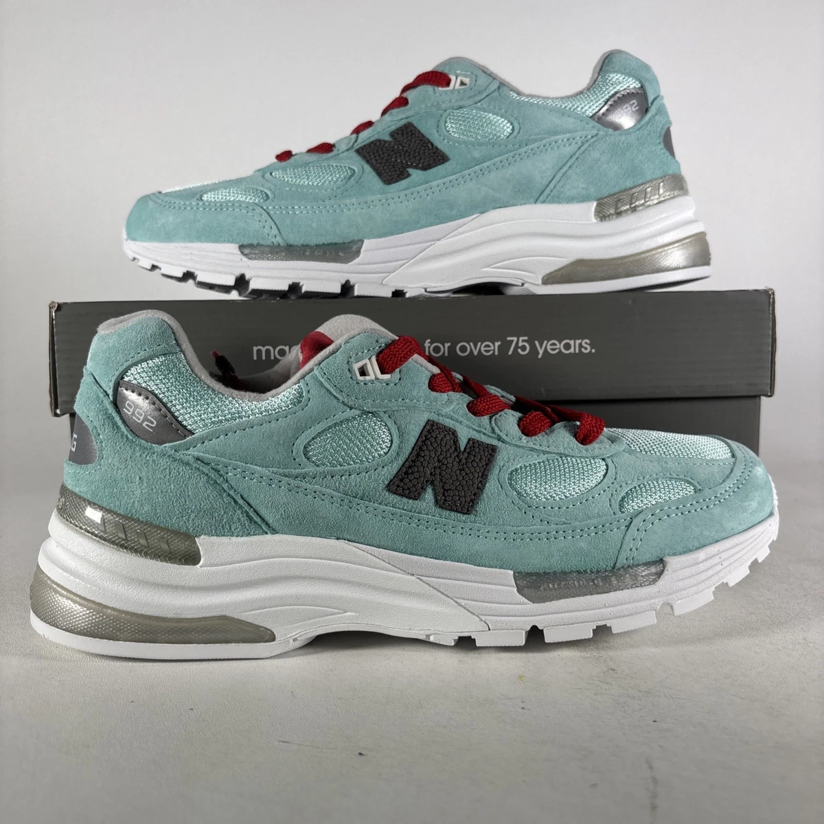 New Balance Kith x 992 Made in USA Kithmas Collection - Light Reef