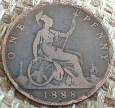 1888 VICTORIAN BUN/YOUNG HEAD ONE PENNY COIN SEE PICS S 2131 JACK THE RIPPER