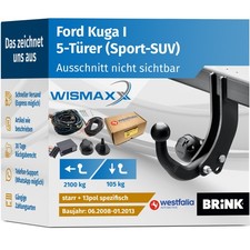 ANHÄNGERKUPPLUNG für Ford Kuga I 08-13 starr BRINK +13pol E-Satz Westfalia