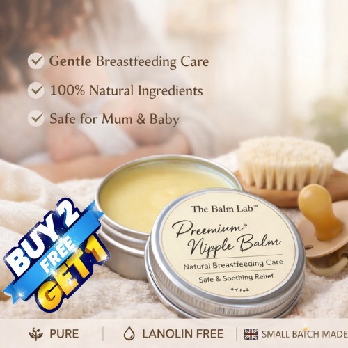 Natural Nipple Balm 30ml – Soothing Breastfeeding Cream for Dry & Cracked Skin