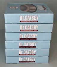 Set of 6 Dr Catsby Cat Food Bowls Stainless Steel Whisker Fatigue Nonslip NIB