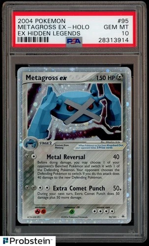 2004 Pokemon Metagross ex EX Hidden Legends Holo Ultra Rare #95 PSA 10
