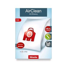 Miele AirClean 3D Efficiency FJM Vacuum Cleaner Bags 4 Pack with 2 Filters