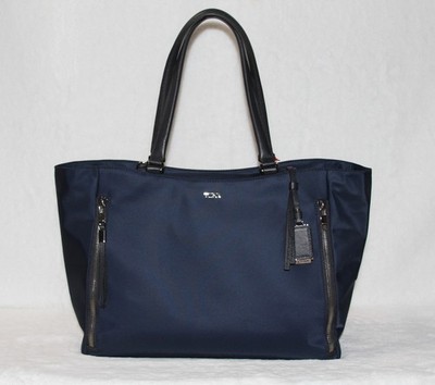 TUMI Voyageur Valetta LARGE Travel Tote Bag Laptop Bag Nylon Indigo NWT