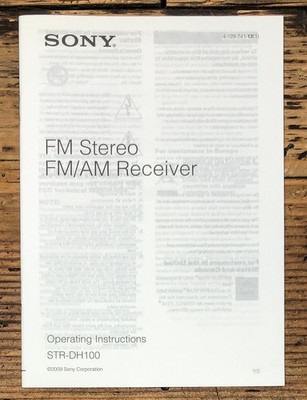Sony STR-DH100 Receiver Owners / User Manual *Original*