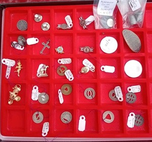 Sterling Silver Pin Medals, Vintage Bus Fare Tokens, And More