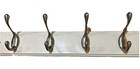 Coat Hat Wooden White Wall Mounted Board 4 Double Finish Hooks — photo 1
