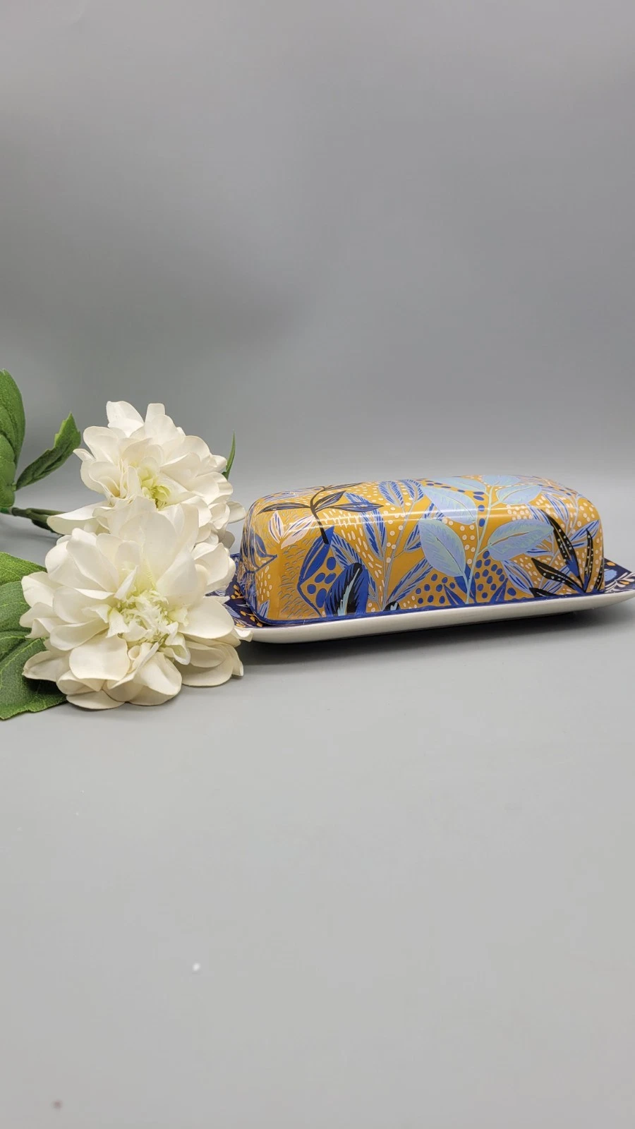 Fitz and Floyd Floral Ceramic Butter Dish Jungalow Boho Kitchen Decor
Opens in a new window or tab