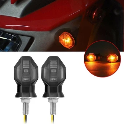 Clignotants pour moto 2x Ambre LED 12V ABS Boîtier pour Dirt Bike - Photo 1/4