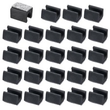 14mm Rectangle Chair Leg Cover 24Pcs Furniture Feet Hardwood Protectors Black
