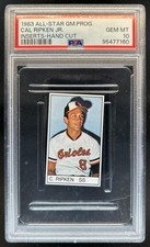 1983 All Star Program Cal Ripken Jr. Inserts Hand Cut PSA 10 GEM MINT Orioles