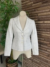 MICHAEL Michael Kors Jacket Silver Metallic Brocade Formal Fitted Blazer Size 6