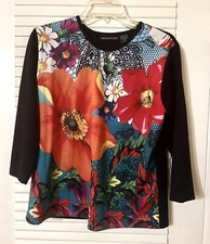 BL-04 - Impressions Top Colorful Vintage Blouse, Long Sleeves, M (Free Shipping)