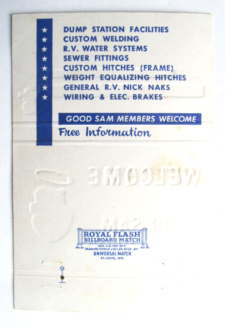 Good Sam Club Trailer Hitch Sales Glendale, Arizona 40 Strike Matchbook Cover eBay