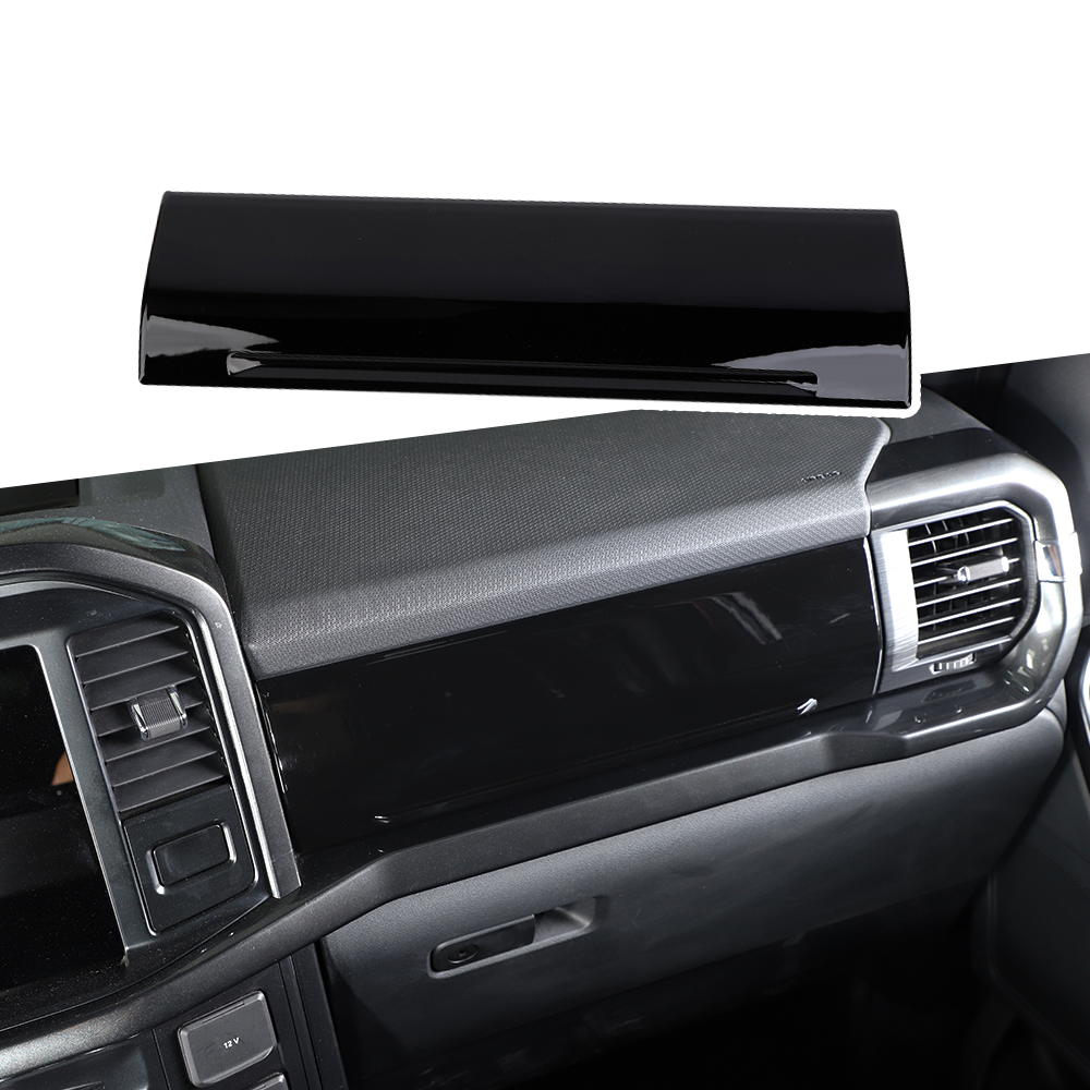 Black Dashboard Co-pilot Panel Cover Trim Bezel For Ford F150 2021+ Accessories