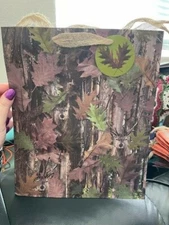 Paper Craft Hunting Camo Paper Gift Bag 12" x 10" New!!!
