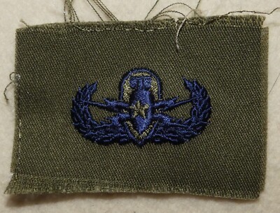 Original 1980s USAF Senior EOD Badge subdued cloth (blue/olive green ...