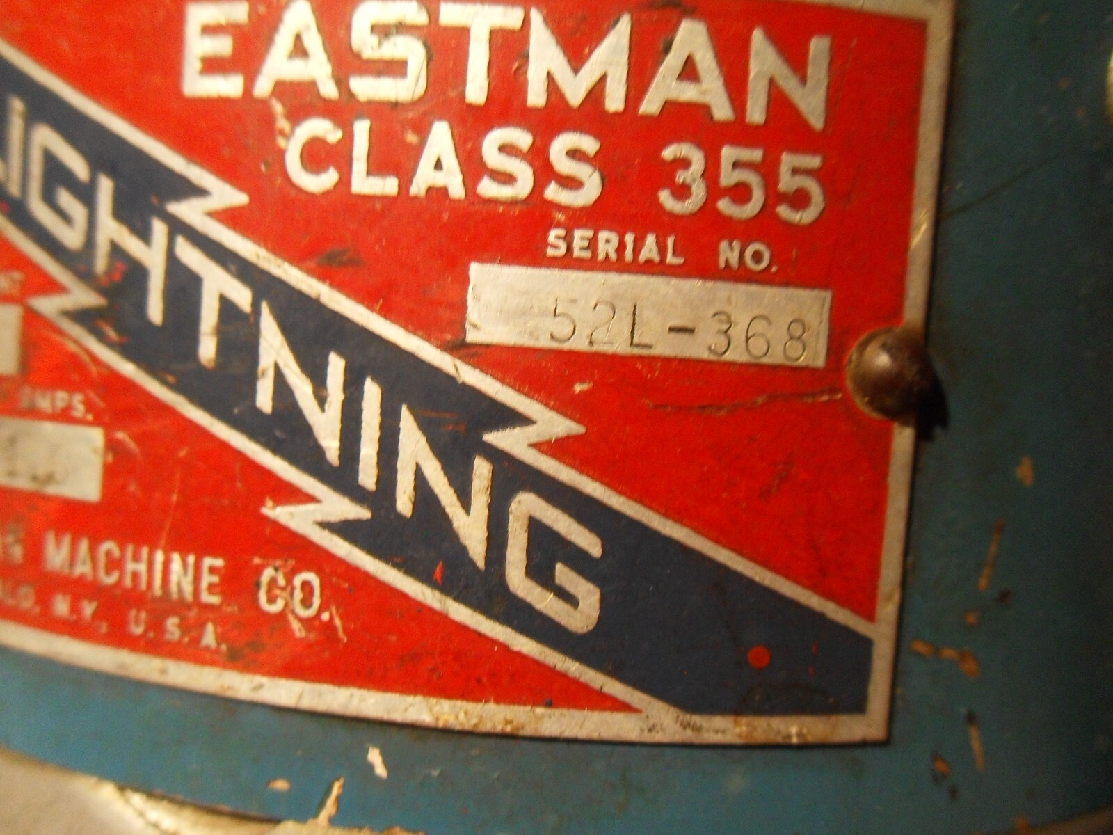 Eastman Lightning Class 355 Industrial Fabric Cutter 110 V NO POWER CORD