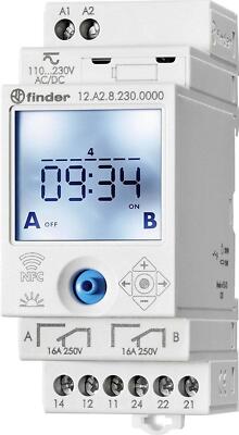 Finder Programmierbare Zeitschaltuhr 12.A2.8.230.0000 DIN-Schiene, 230 V AC Neu
