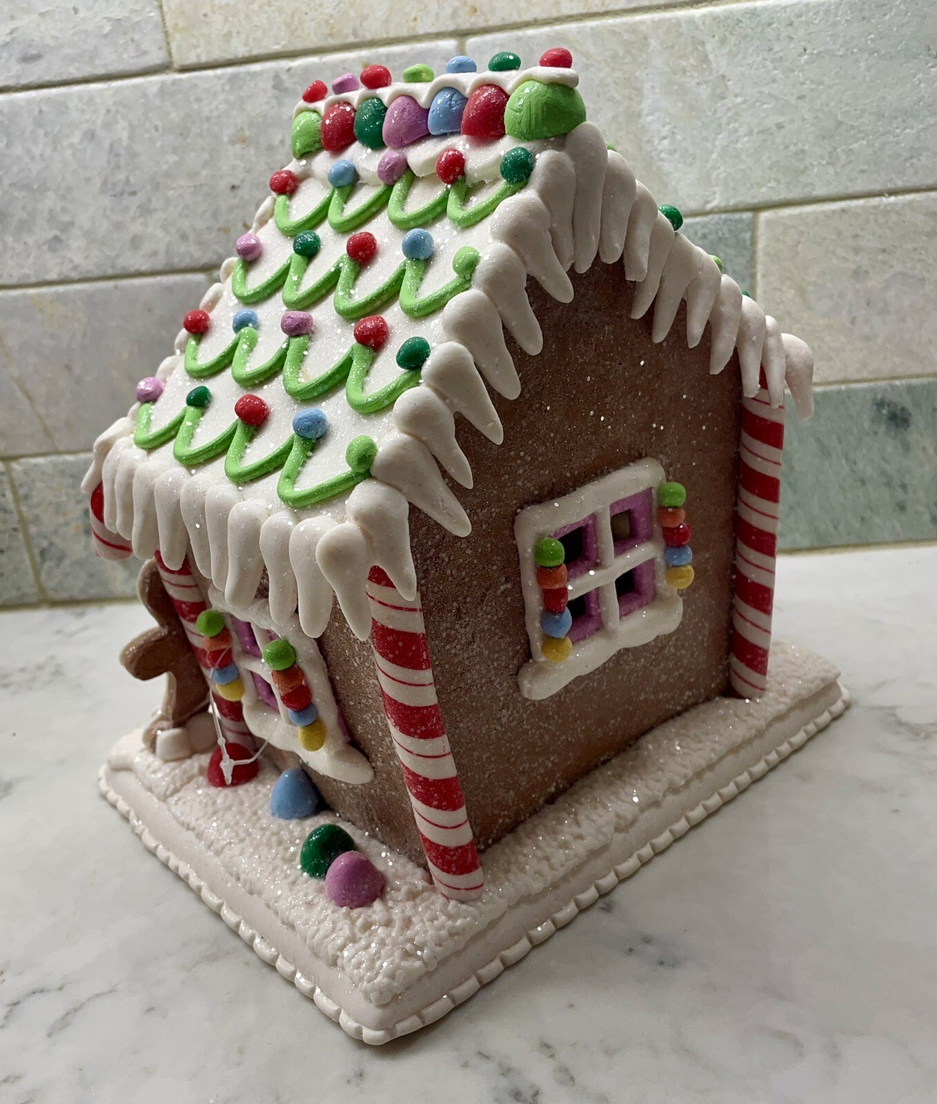 Christmas Light Up Gingerbread House Candy Land Village 9” Tall eBay