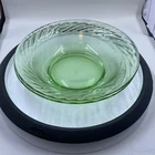 VINTAGE PYREX FESTIVA SPRING GREEN SWIRL RIMMED BOWLS- Set of 2