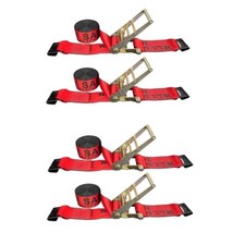 4pk 2 3 4 30ft Ratchet Tie Down Straps Wflat Hook For Flatbed Truck Trailer