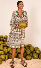 Anthropologie Farm Rio Amulet Midi Dress Size Medium