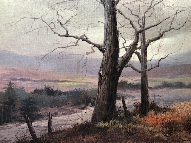 Victor Santos, original oil/ canvas landscape, framed, listed and signed.