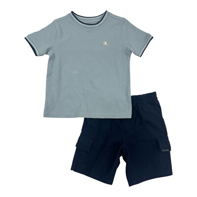 Calvin Klein Boys 2 Pieces Short Set Size 4, 5, 6, 7