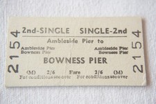 1969 Ambleside Pier to Bowness Pier British Rail Railway Train Ticket