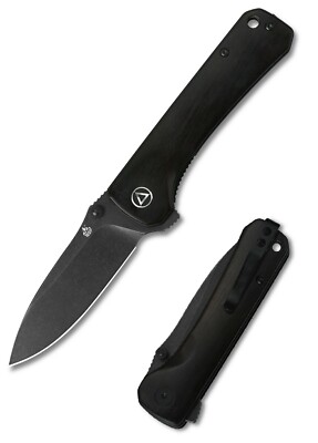 QSP Knife Hawk Folding Knife 3.25'' Sandvik 14C28N Steel Blade Ebony Wood Handle