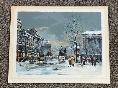 Antoine Boulet Pencil Signed LE 142/300 Color Lithograph  Paris 1890  With COA