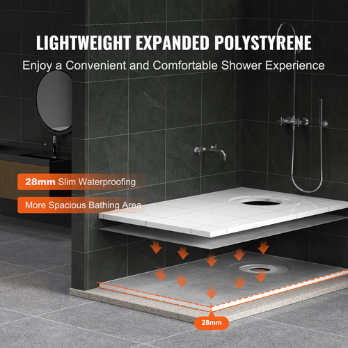 60"x38" Waterproof Shower Pan Kit Offset Drain EPS Base | Easy DIY Installation - Picture 3 of 12