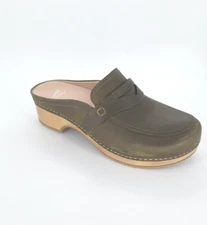 7884 Dansko Womens Bel Oiled Pull Up Clog Green Size 40 EU 9.5-10 US