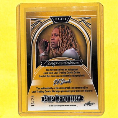 2024 Leaf Pop Century Lil Durk 18/25 Auto Autograph Card Rapper | eBay