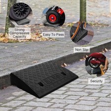 1/2Pcs Safety Threshold Ramp Rubber Vehicle Slope Kerb Garage Ramps Wheelchair