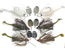 Vibrating Jigs  WEEDLESS 6 Total:  ASST. COLORS 3-3/8  3-1/2 w/Trailer